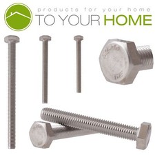 Fully Threaded A2 Stainless Steel Hex Bolts Screws Hexagon Head M12 DIN933