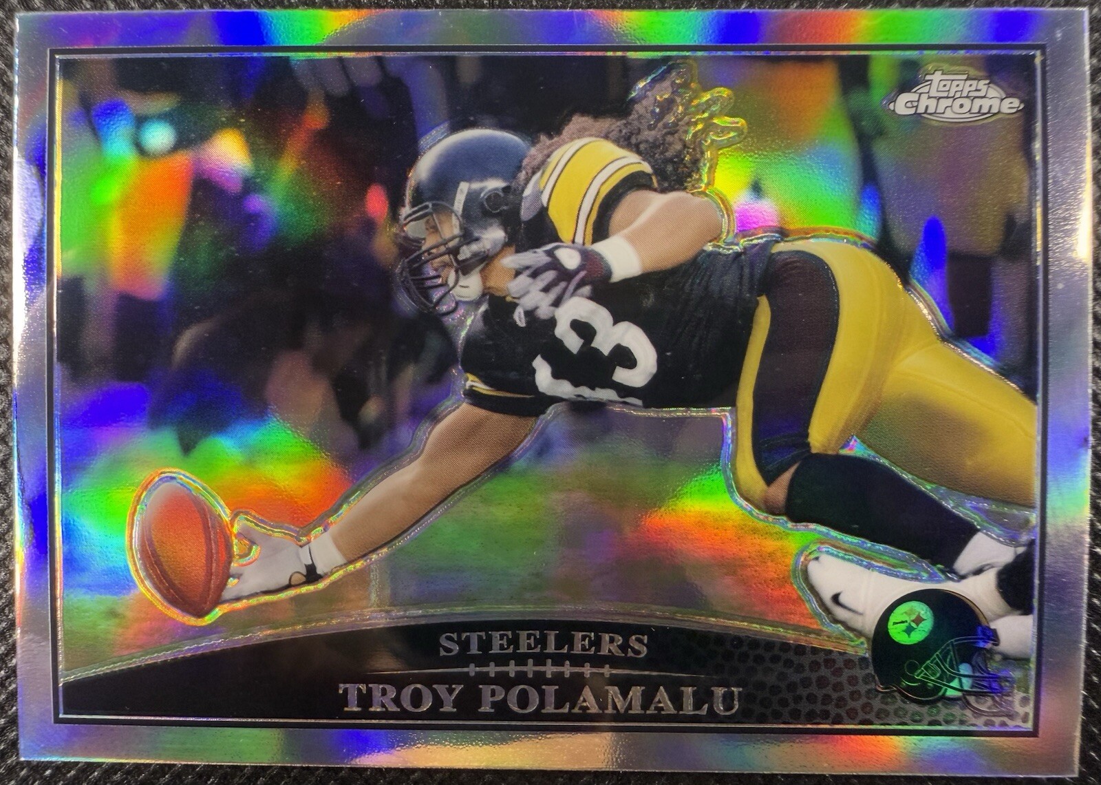 2009 Topps Chrome Football Troy Polamalu Refractor #TC44 Pittsburgh Steelers