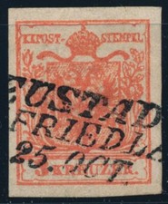 ÖSTERREICH 1850 3kr ÜBERFÄRBTER DRUCK! NEU...