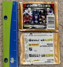 1 pack 2017-18 NHL Hockey Sticker Collection Panini 7 stickers/package