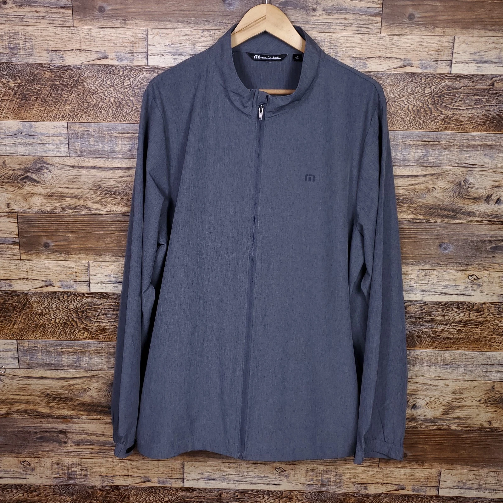 Travis Mathew Jacket Mens XL Gray Full Zip Lightweight Windbreaker Golf