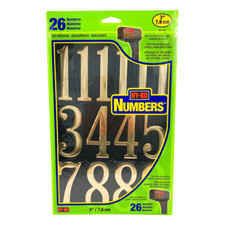 HOUSE MAILBOX NUMBER STICKERS 3-Inch Gold Self-Adhesive Vinyl, 26 Pieces