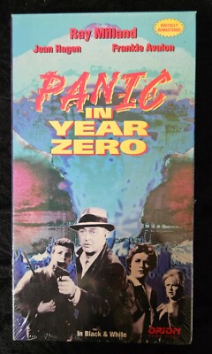 PANIC IN YEAR ZERO, VHS, factory sealed, watermarked, 1994, Orion home video