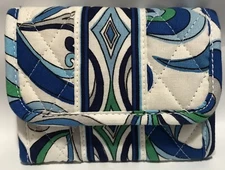 Retired Rare Vera Bradley Mediterranean White Pocket Wallet Excellent