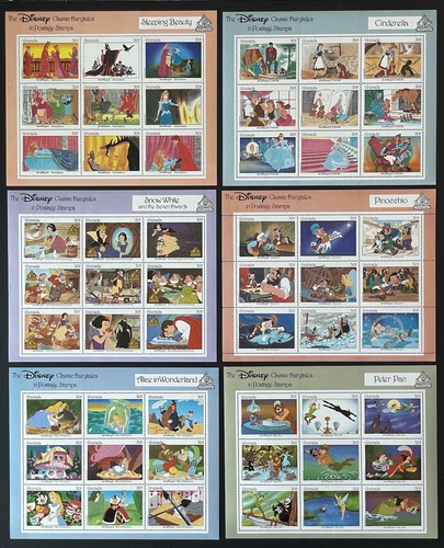 GRENADA DISNEY CLASSIC FAIRYTALES 6 STAMPS SHEETS 1987 MNH CINDERELLA 1