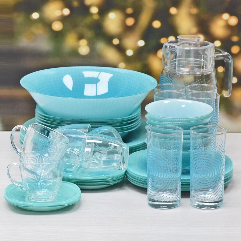 Turquoise clearance glass dinnerware