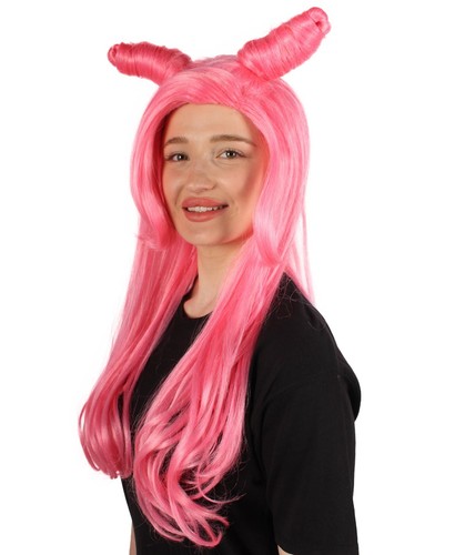 Products Adult Women's Sexy Dragon Lady Pink Bun Wig,Best for Halloween, HW-7136 - Picture 3 of 9