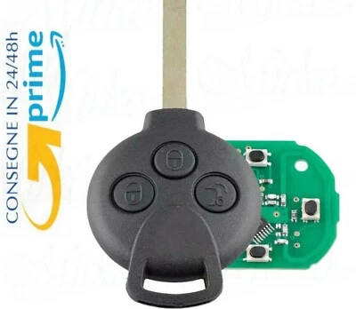 ES IEA ELETTRONICA ✅CHIAVE TELECOMANDO PER SMART 451 3 TASTI + CHIP SCHEDA ELETTRONICA 433Mhz ITA