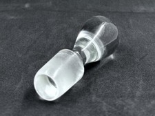 Vintage Clear Teardrop Decanter Stopper w/ Frosted Base – 4.8