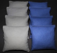 ALL WEATHER CORNHOLE BEAN BAGS Dark Gray  Royal Blue Resin Filled WATERPROOF