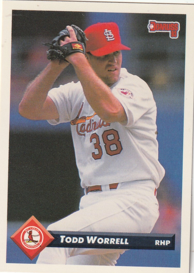 FREE SHIPPING-MINT-1993 Donruss Todd Worrell #72 PLUS CARDINALS BONUS CARDS