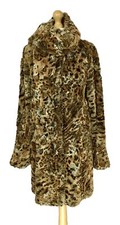 Vintage Caroline Charles Animal Print Faux Fur Coat And Scarf Designer Luxury 12