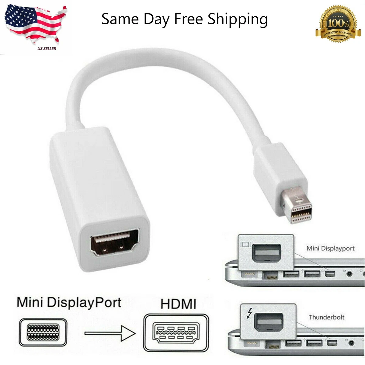 Thunderbolt Mini Display Port DP To HDMI Adapter for Apple MacBook Air iMac | eBay