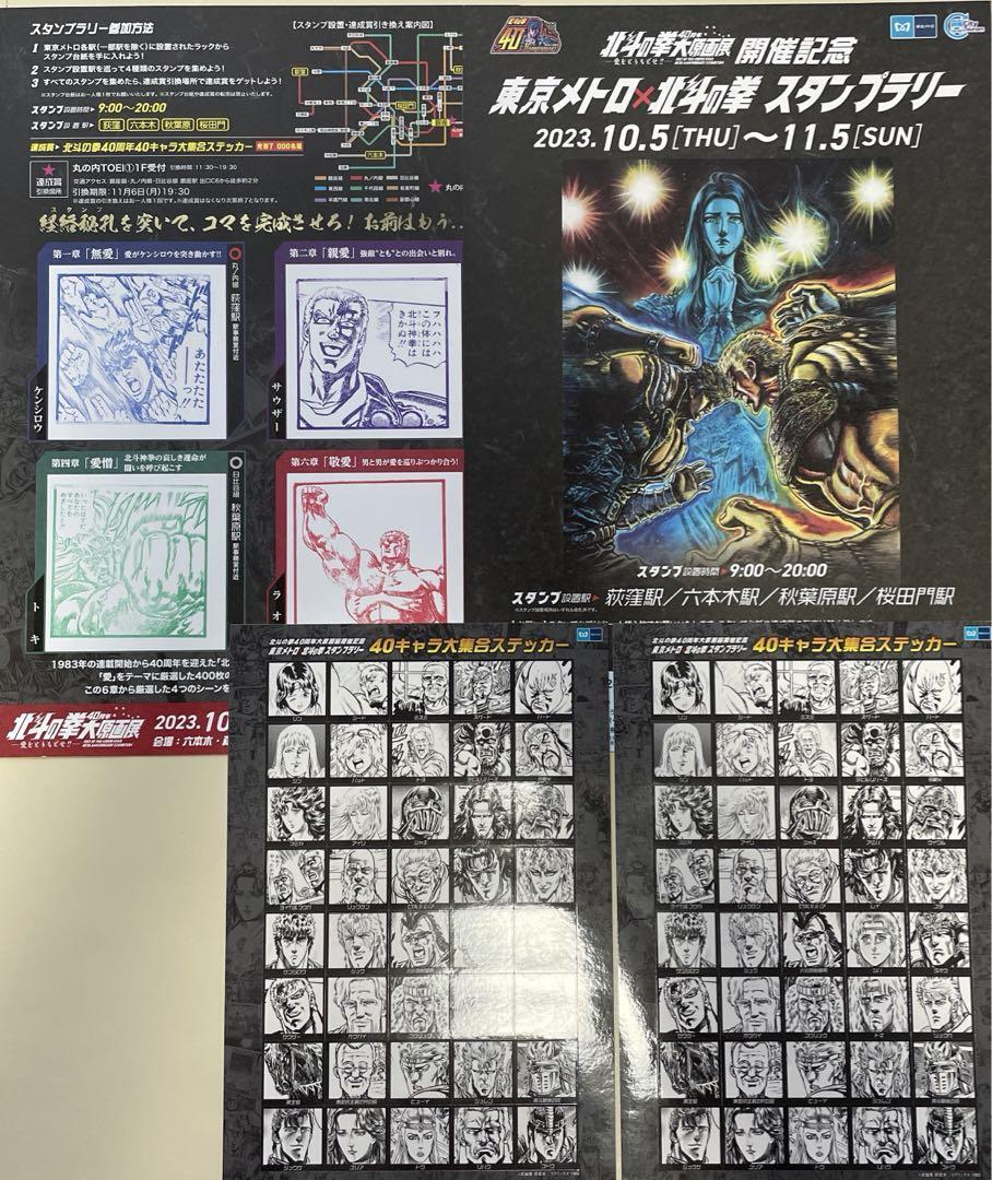 Tokyo Metro Fist of the North Star 40 Character Stamp Rally Sticker Set