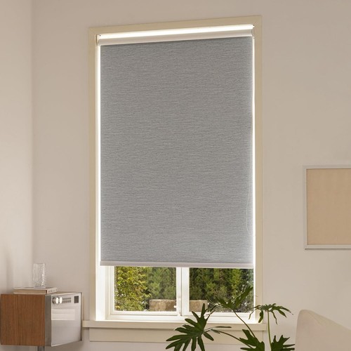 100% Verdunkelungsrollo - Thermo UV Sichtschutz, 34x72" Grau für Zuhause/Büro - Bild 2 von 8