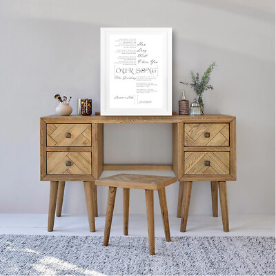 HOCHZEITSLIED Liebe personalisiert A4 KUNSTDRUCK POSTER Text JUBILÄUM FRAU Ehemann