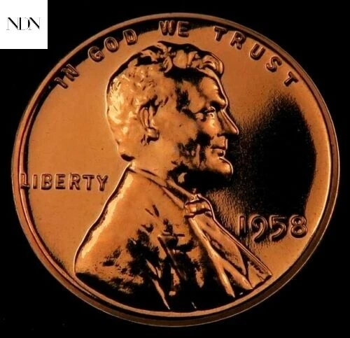1958 Lincoln Wheat Penny Cent - Gem Proof Red