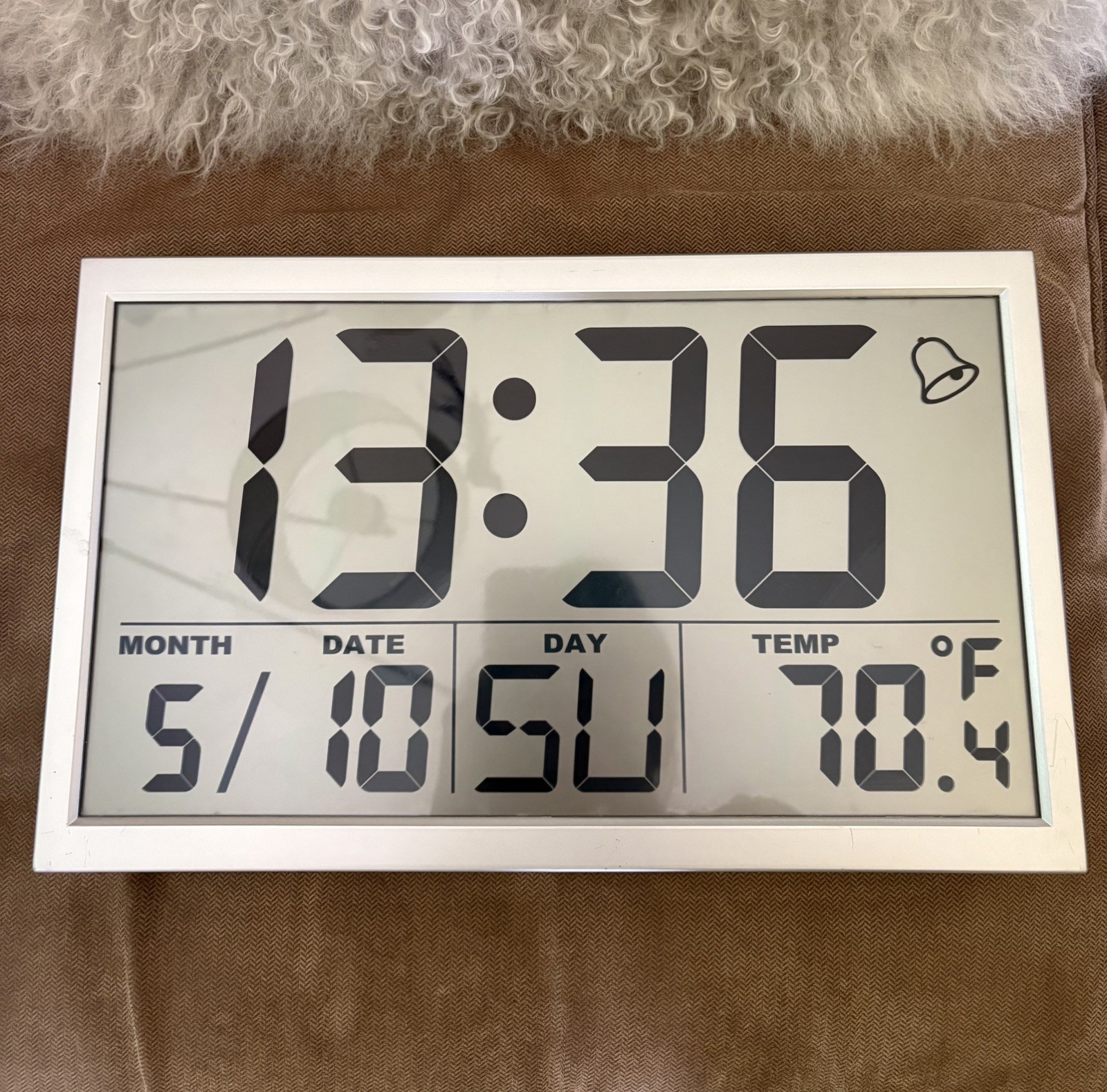 Vintage Cason Marathon Jumbo Atomic Digital LCD Wall Clock & Alarm