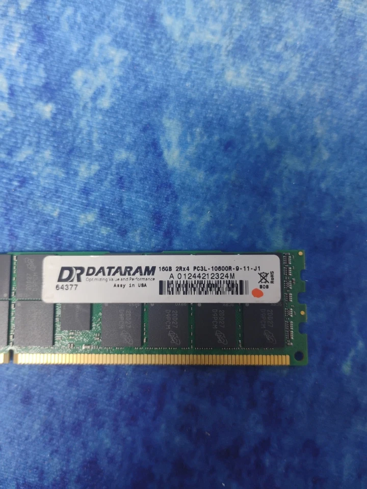 DATARAM 16gb, PC3L-10600R, A01244212324M - Image 3 of 4