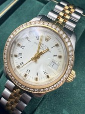 Rolex 6916 18k Two Tone 26mm Ladies' Watch with Diam Bezel & White Dial With Box 2