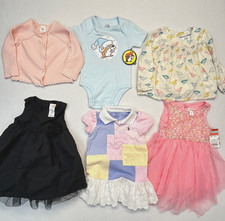 Baby Clothes Size 9-12 mths Lot of 6 Dresses Cardigan Top One piece Mixed Brands