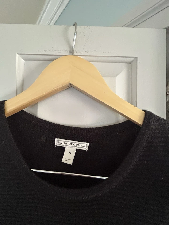 Женская блузка Dana Buchman без рукавов черная текстурированная размер M - Изображение 3 из 3