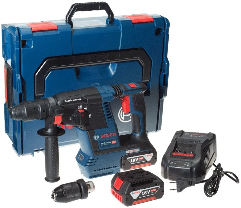 Perforateur Bosch GBH 18V-26 F SDS-plus sans fil batterie 5 Ah chargeur mallette - Photo 1/1