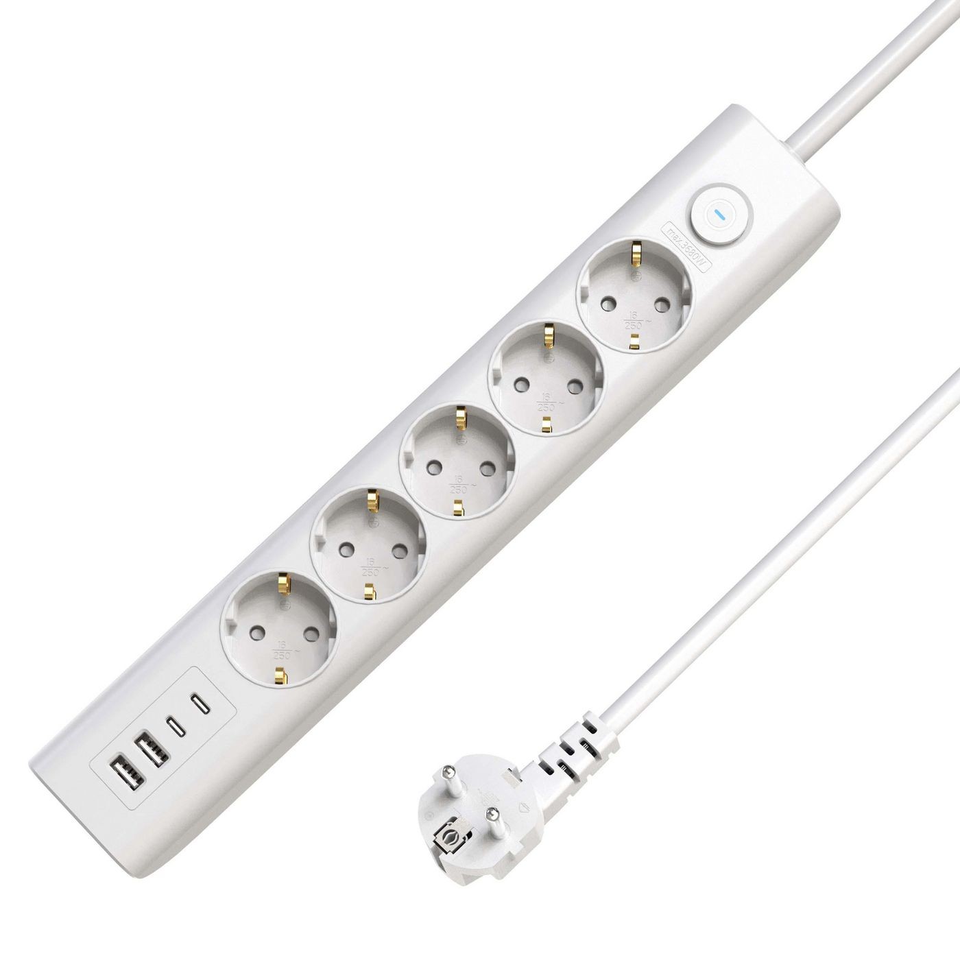 MicroConnect MC-GRU00515WS-USB 5-way USB Schuko Power Strip