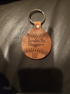 1 VTG Louisville Slugger Leather Baseball  Key Forb 125 Bat Advertisement.