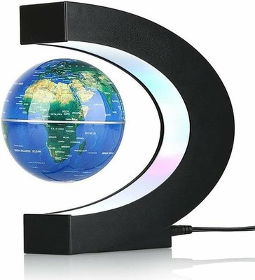 Globo Terraqueo Lampara Levitación Magnética Flotante Cambios Colores Mapamundi