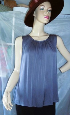 REPEAT SEIDEN SHIRT SOMMER BLUSE  GRAU SEIDE GR 40 TOP ZUSTAND