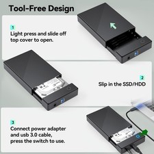 3.5 Hard Drive Enclosure, USB 3.0 Internal Hard Drive Case for 3.5 inch SATA ...