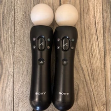 2 OEM Sony PlayStation Move Motion Controllers - Black (CECH-ZCM1U) VR PS3 PS4