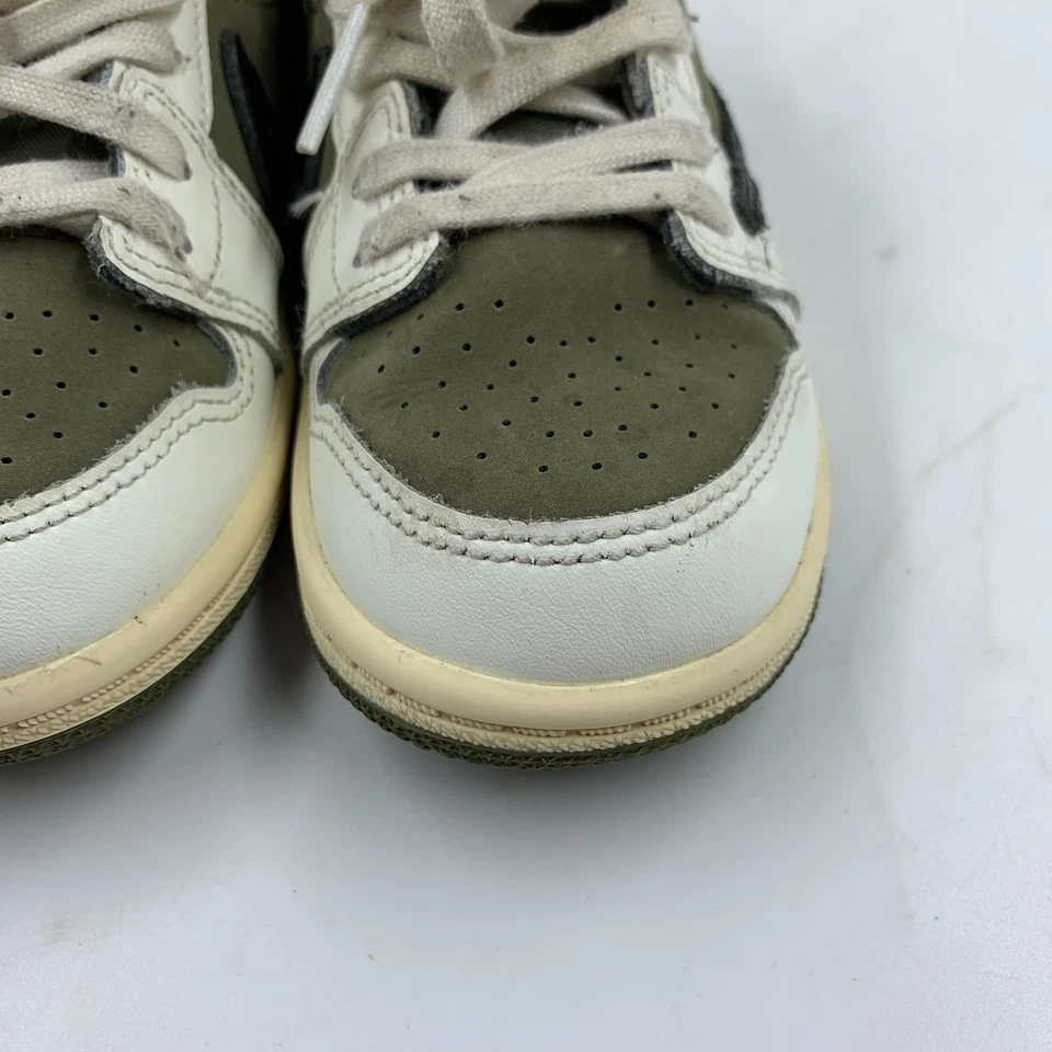 Nike Air Jordan 1 Sneakers Kids US Size 9C Olive Travis Scott Low Top D05441-200 - Image 4 of 4