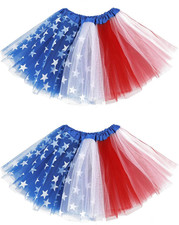 2 Pack 4 Layers Tutu for Toddler Girls Tulle Ballet Dance Skirts Princess Kids D