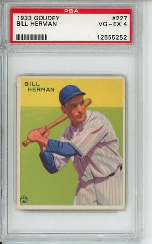 1933 Goudey Billy Herman #227 PSA 4 Rookie