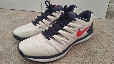Nike AIR Zoom Prestige Size 12 US Mens Tennis HardCourt Shoes White Blue Orange