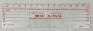 Vintage Scovill Dritz 15" See-Thru Dressmaker's Ruler No 621 Used