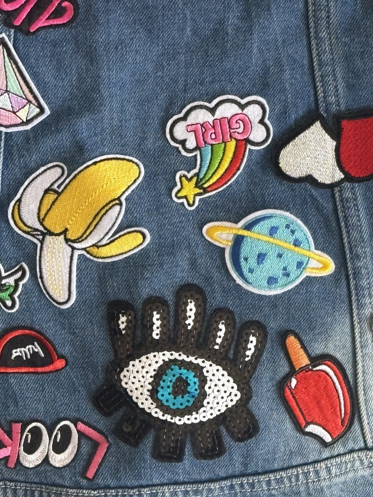 Levi’s Patch Jacket Size Small Fun Jacket, Evil E… - image 10