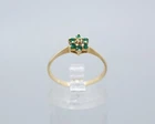 (MA5) Lady's 10K Yellow Gold Round Cut Green Stone Ring 1.2 Grams Size 7