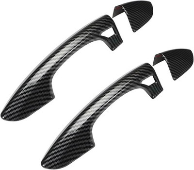Door Handle Cover Trims Driver Passenger For Ford Mustang 2015-2023 Carbon Fiber