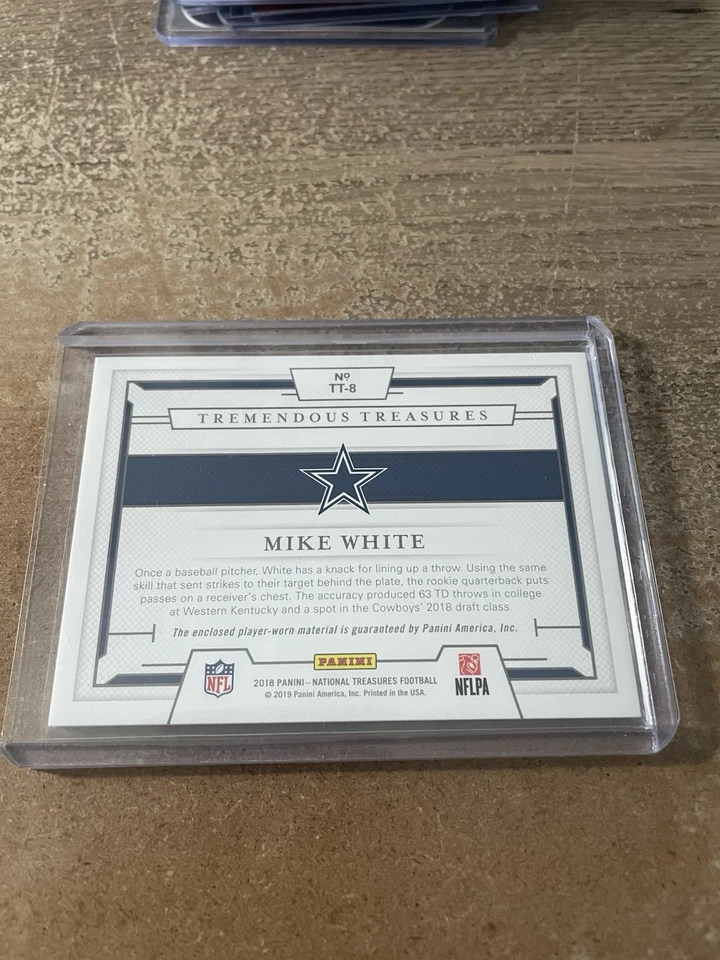 2018 Panini National Treasures Mike White Patch Tremendous Treasures /25 RC - Image 3 of 3