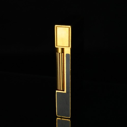 Accendino a gas ST Dupont vintage Ligne 2 placcato oro laccato nero #DP59 - Foto 3 di 16