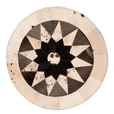 Genuine Cow hide Patchwork Rug Round  |  A+ Grade Leather Carpet 3 Ft Diameter