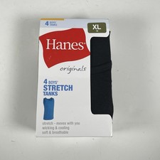 Hanes Boys 4 Pack XL 18 Stretch Tanks Black Gray Camo Green