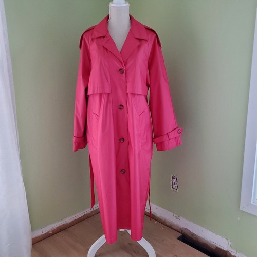 Vintage Pink Trenchcoat Worthington Essentials Petite - Size 12P - Picture 4 of 7