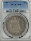 1847 Seated Liberty Silver Dollar PCGS XF45 – Certified US Type Coin
