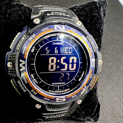 Casio 3157 SGW-100 Digital 10.5  Watch Twin Sensor 200M Compass Thermometer