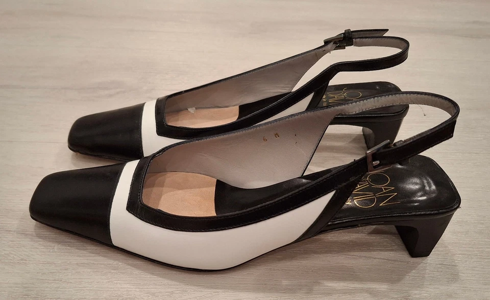 Zapatos de salón Joan & David dos tonos negro blanco silla de montar con cordones TALLA 6M + CAJA ITALIA Foto 2 de 4