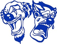 Happy Sad Clown Jester Joker Car Truck Window Laptop Vinyl Decal Sticker